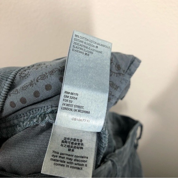 Free People Sun Chaser Cord Skinny Ankle Pants High Ride Button Fly 30 OB1067711 - Picture 10 of 10